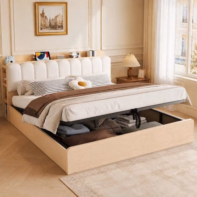 letto in legno colore legno naturale 180 x 200 cm