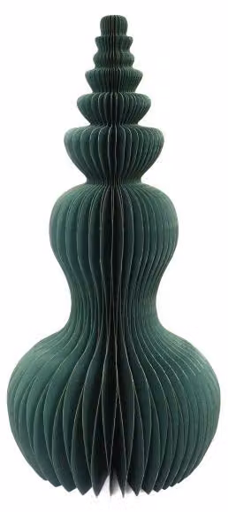 Albero di Natale in carta alveolare, naturale, verde, 40 cm