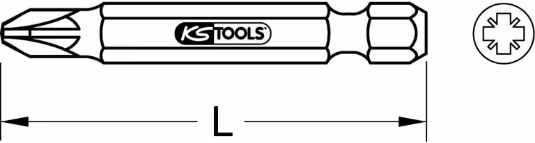 KS TOOLS 1/4" TiN Bit 50 mm PZ3 - 911.3645