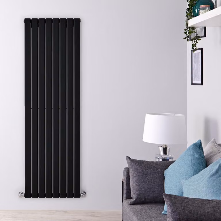 Radiatore di Design Verticale Nero - 1780mm x 560mm - Pannello Singolo - Delta