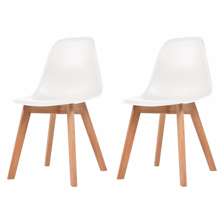 Living Store: Sedie da pranzo, 2 pezzi, colore bianco, materiale: plastica