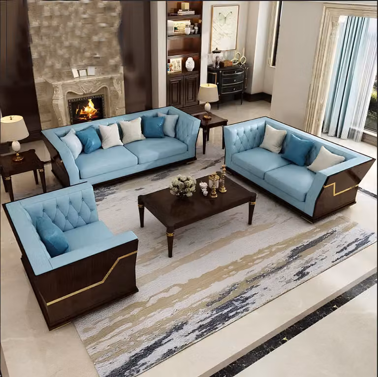 Klassische Designer Garnitur Sofa Couch Set Polster Sitz Set 3+2 Sofas Couchen