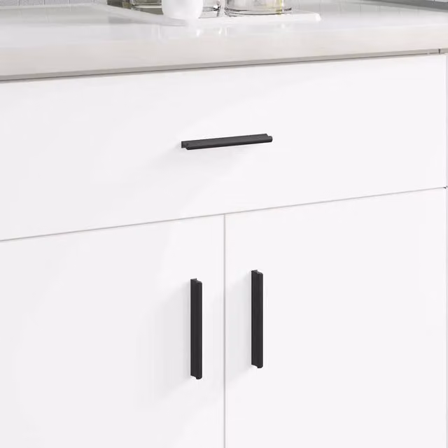 Manico vidaXL in alluminio nero opaco L: 10,6 cm, P: 7,4 mm, H: 15,5 mm – 1