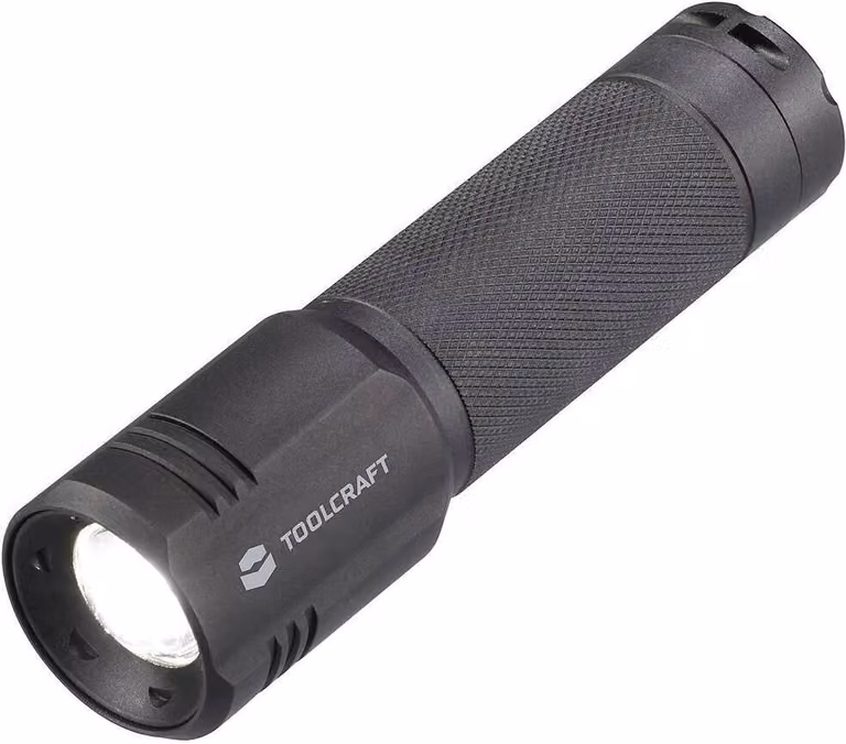 TOOLCRAFT TO-7838463: Torcia LED SMD, regolabile, a batteria, 600 lumen, 15 ore di autonomia, 144 grammi