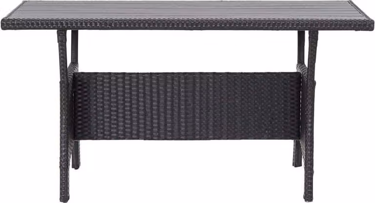 Tavolo da Giardino Nero 120x70x66 cm in Polyrattan
