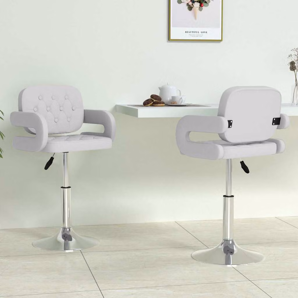Set di 2 sedie da pranzo girevoli vidaXL in similpelle bianca con braccioli e design moderno