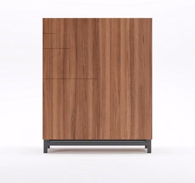 Scarpiera Herdasa effetto noce gambe grafite 112x90x27