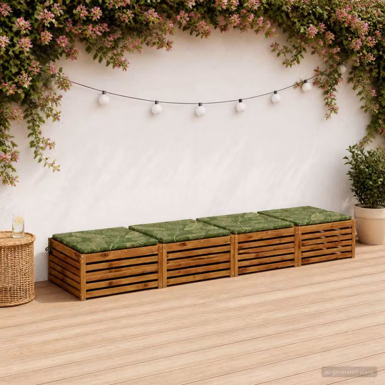 Set di 4 cuscini per sedia quadrati vidaXL in poliestere verde con rivestimento lavabile e resistente ai raggi UV