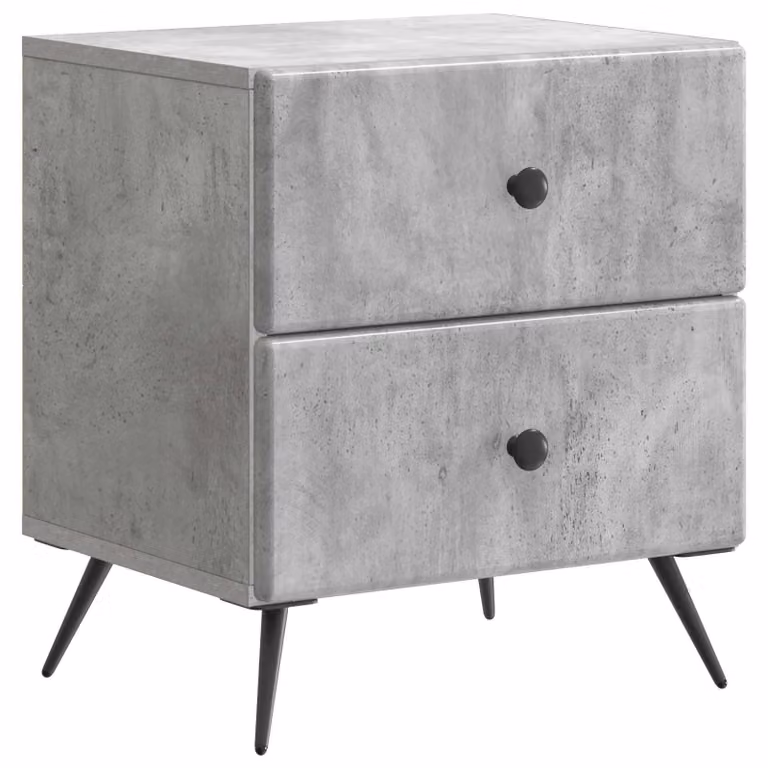 Armadio da Notte Grigio Cemento 43 x 34,5 x 47,5 cm
