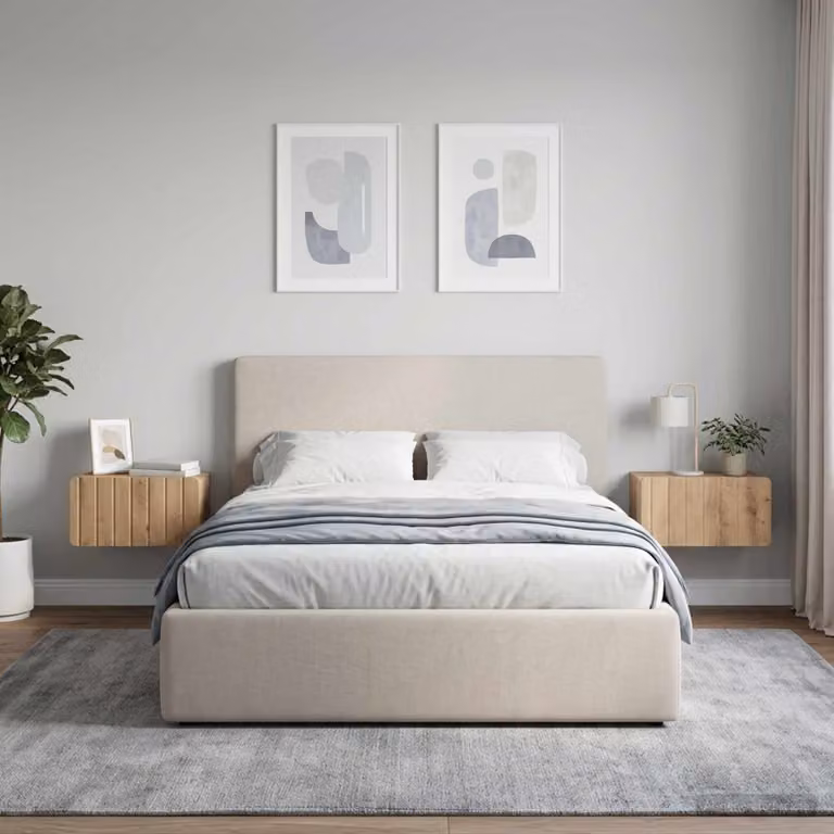 Set di 2 comodini sospesi vidaXL in stile moderno colore marrone opaco