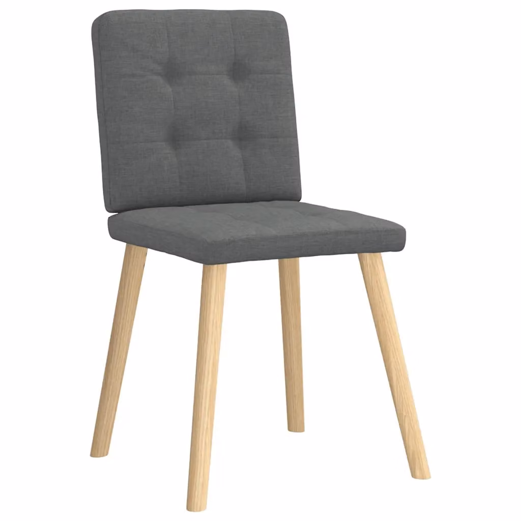 Set di 4 sedie da pranzo moderne vidaXL in tessuto grigio con struttura in legno e metallo – 2
