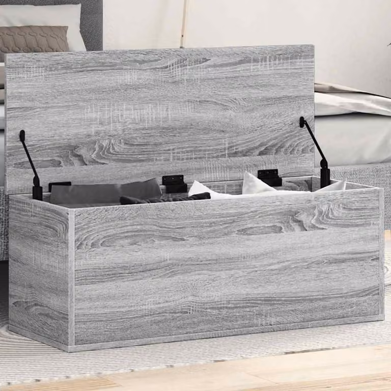 Contenitore portaoggetti vidaXL in MDF grigio per soggiorno L 90 cm x P 35 cm x H 35 cm