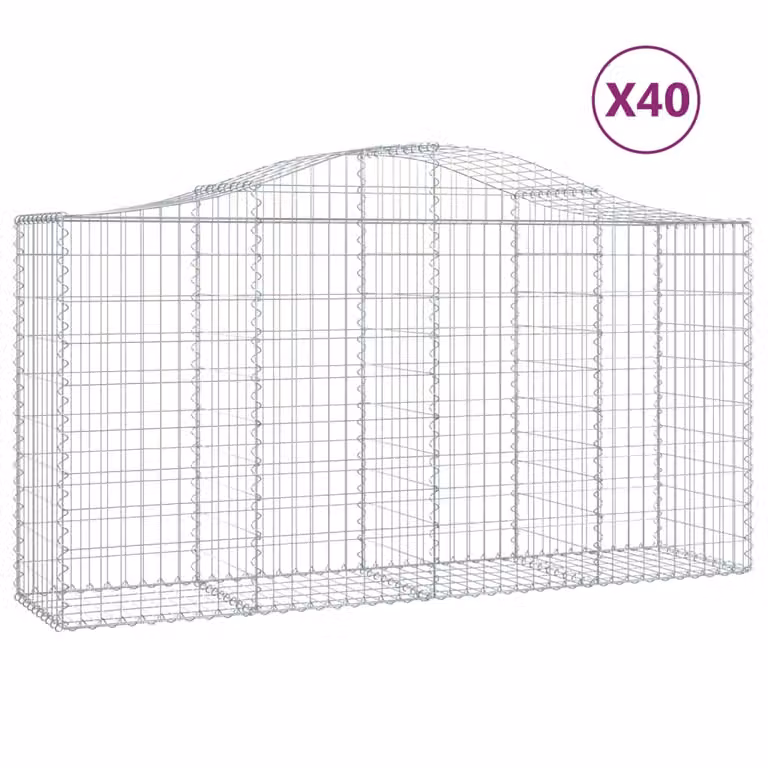 Cesti Gabbioni ad Arco 40 pz 200x50x100/120 cm Ferro Zincato