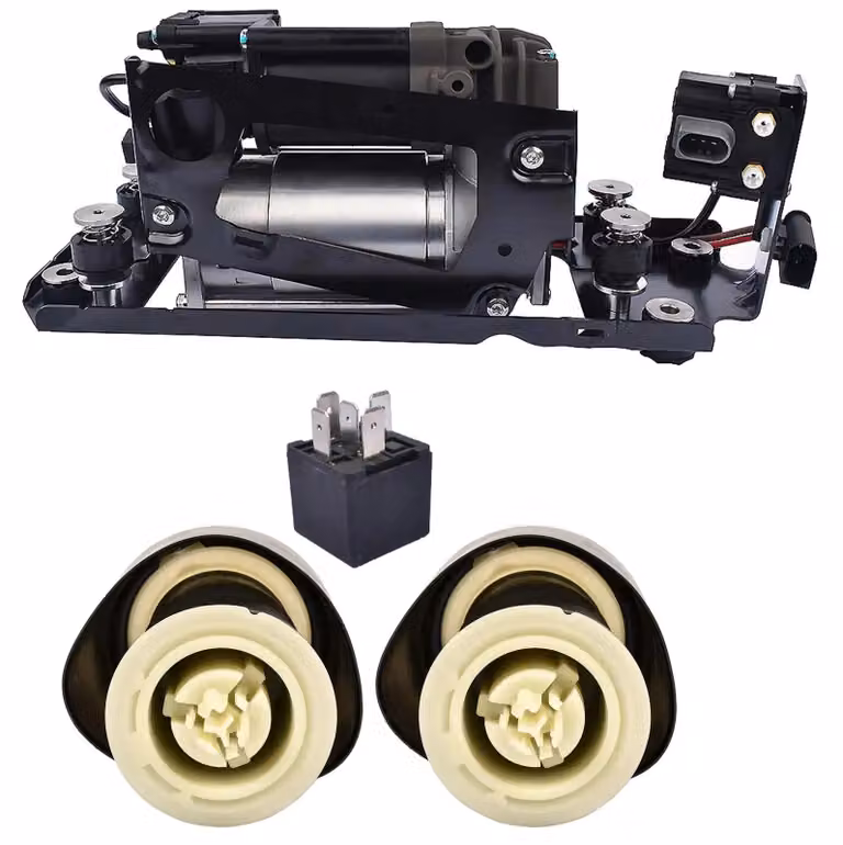 Kit per sospensioni pneumatiche - Compressore d'aria + 2 ammortizzatori pneumatici - Posteriore, lato sinistro - Modelli Serie 5 F07 GT F11, Serie 7 F01-F04, dal 2009 al 2018 - Sistema a olio e pressione