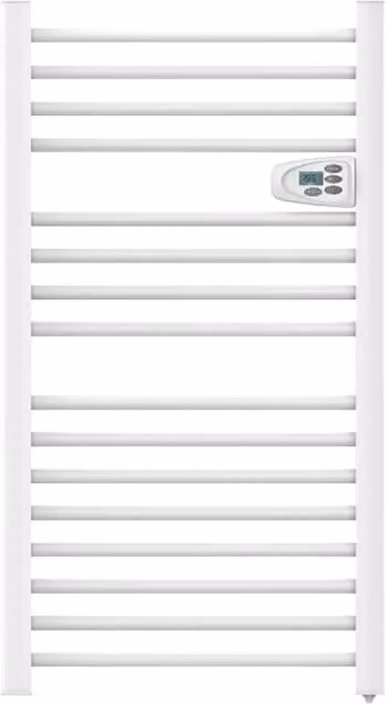Scaldasalviette elettrico Bestherm HESTIA senza fluido 500W in metallo, disponibile in bianco o nero, H 98 cm x L 54 cm x P 15 cm