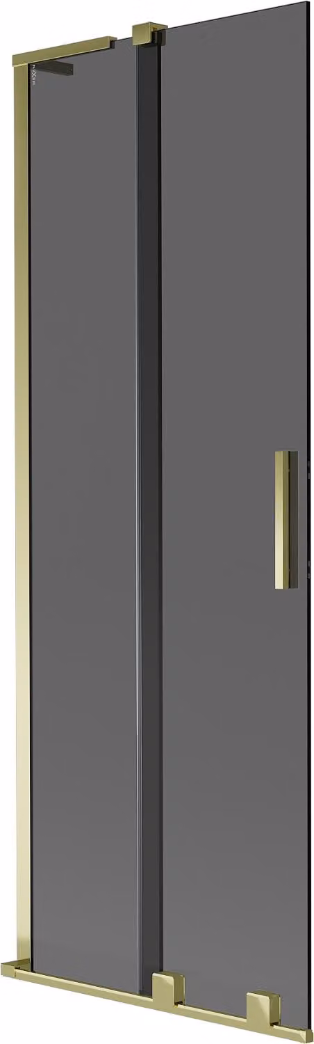 Mexen Velar L paratia per vasca da bagno 2 ante scorrevoli 70 x 150 cm, grafite, oro - 896-070-003-41-50