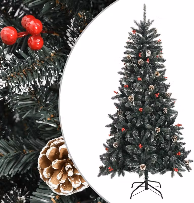 Maison Exclusive - Albero di Natale artificiale con supporto, verde, 210 cm, in PVC