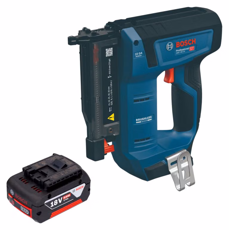 Chiodatrice a batteria Bosch GNH 18V-35 18 V 0,6 x 15 - 35 mm Brushless + 1 batteria da 5,0 Ah - senza caricabatterie