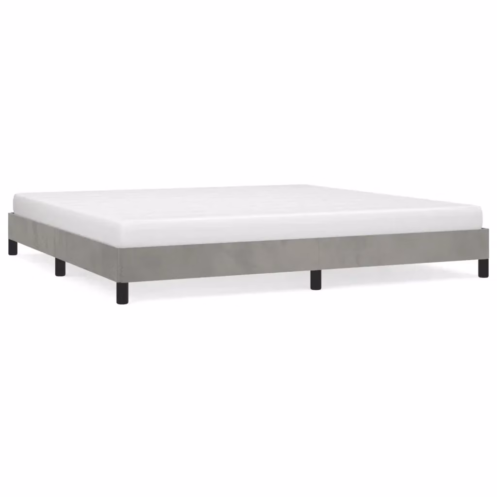 Struttura Letto Giroletto Design Mania in Velluto Grigio Chiaro L/P: 200 x 200 cm – 2