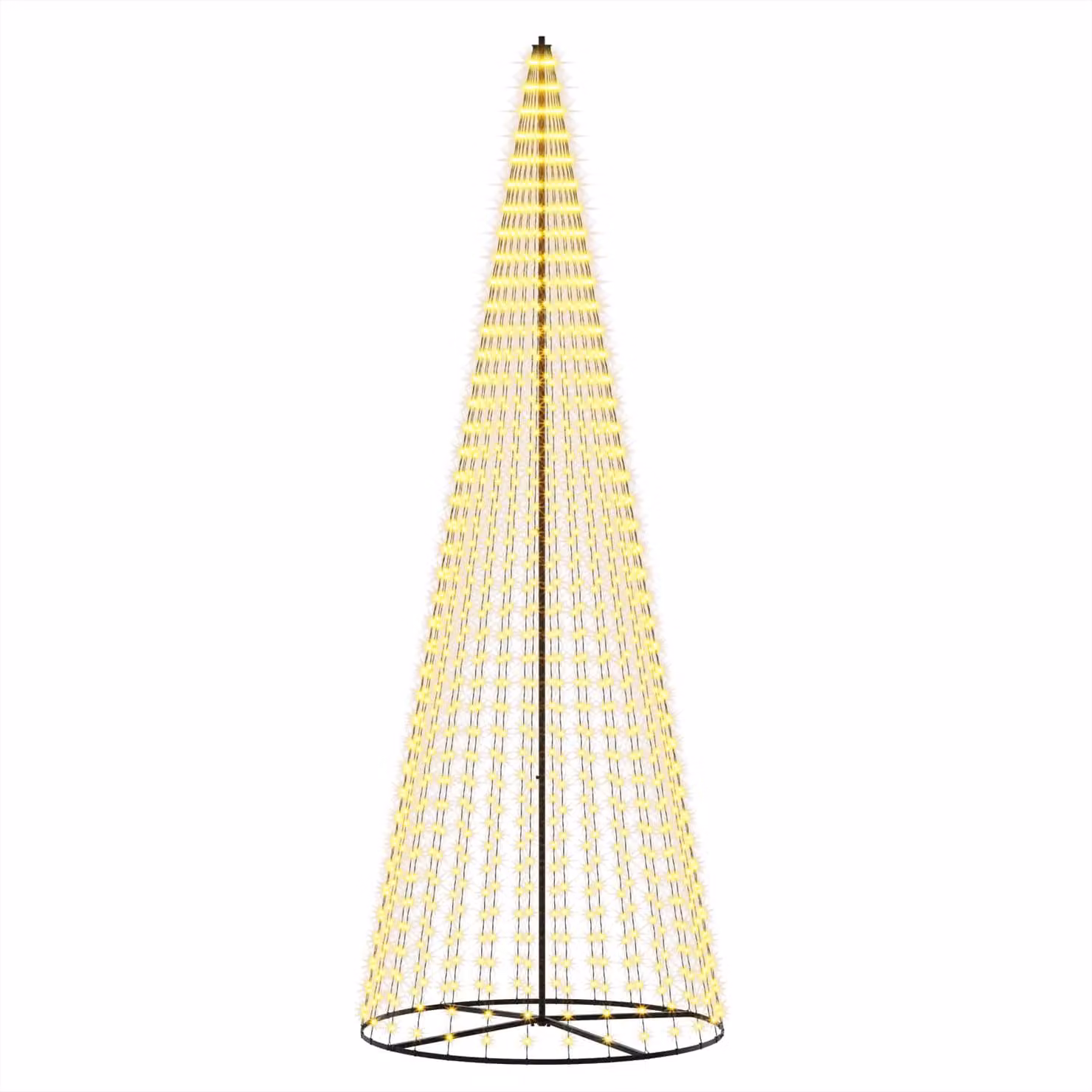 Albero di Natale a LED, altezza 385 cm, 1148 LED, luce bianca calda, struttura in ferro, colore nero