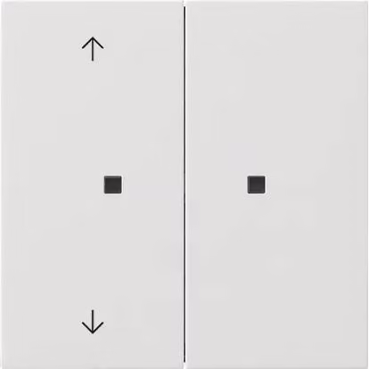 Pannello di comando Gira RF 2f con frecce, interruttore a pulsante KNX, bianco puro 5108112