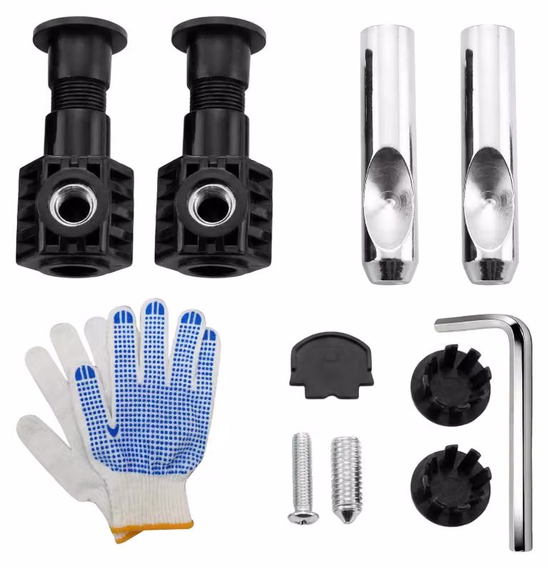 Kit di fissaggio per WC a muro, completo di guanti antiscivolo