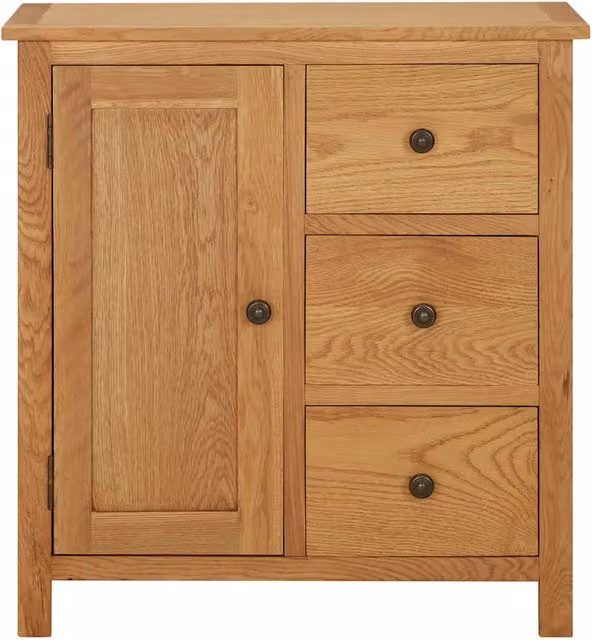 Credenza-Buffet-Armadio da cucina 70x35x75 cm Legno Massello di Rovere