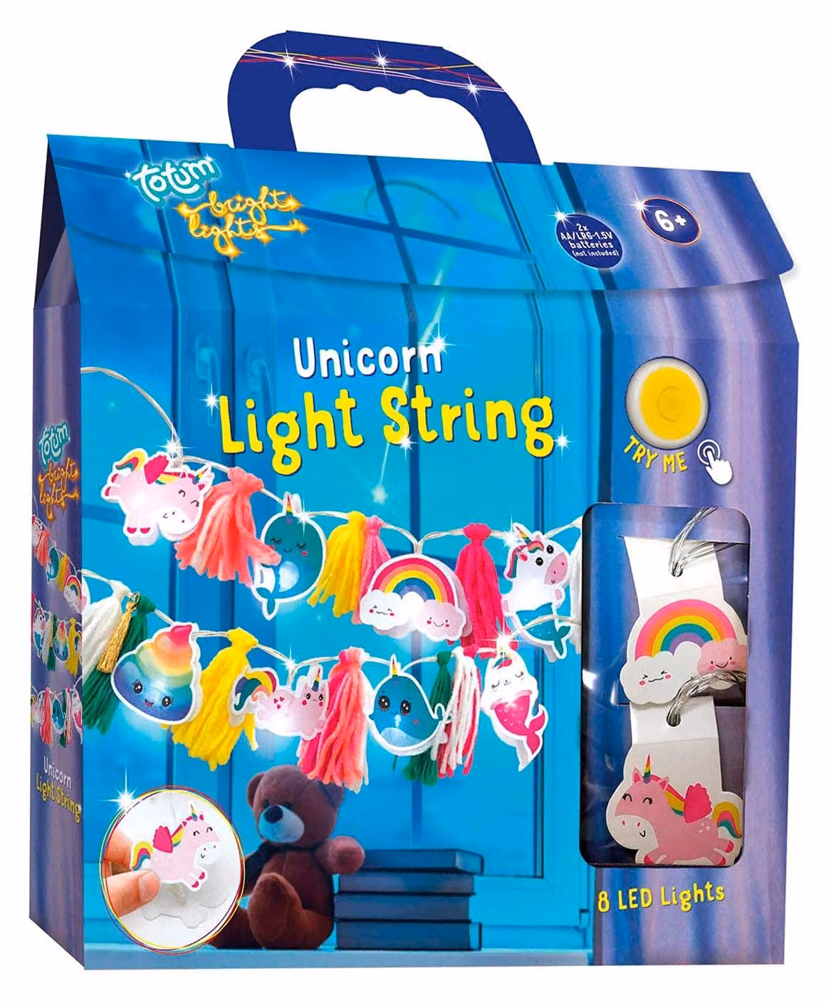 Kit per creare una ghirlanda luminosa a forma di unicorno, con LED, 8 luci, colorata