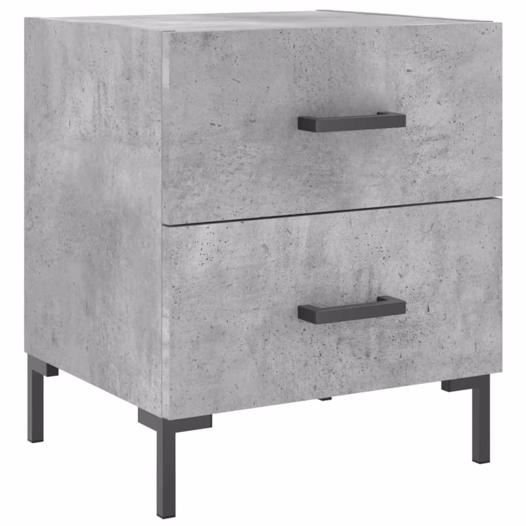 Comodino Grigio Cemento 40x35x47,5 cm in Legno Multistrato
