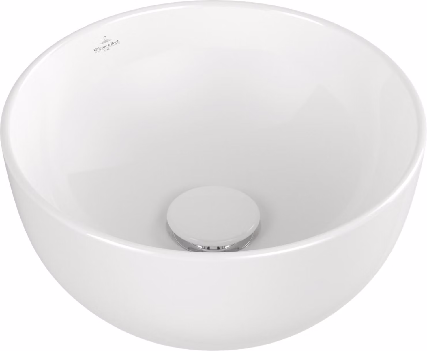 V&B Artis lavabo da appoggio d 32,5 cm, rd, senza foro per rubinetto, senza sfioratore, bianco