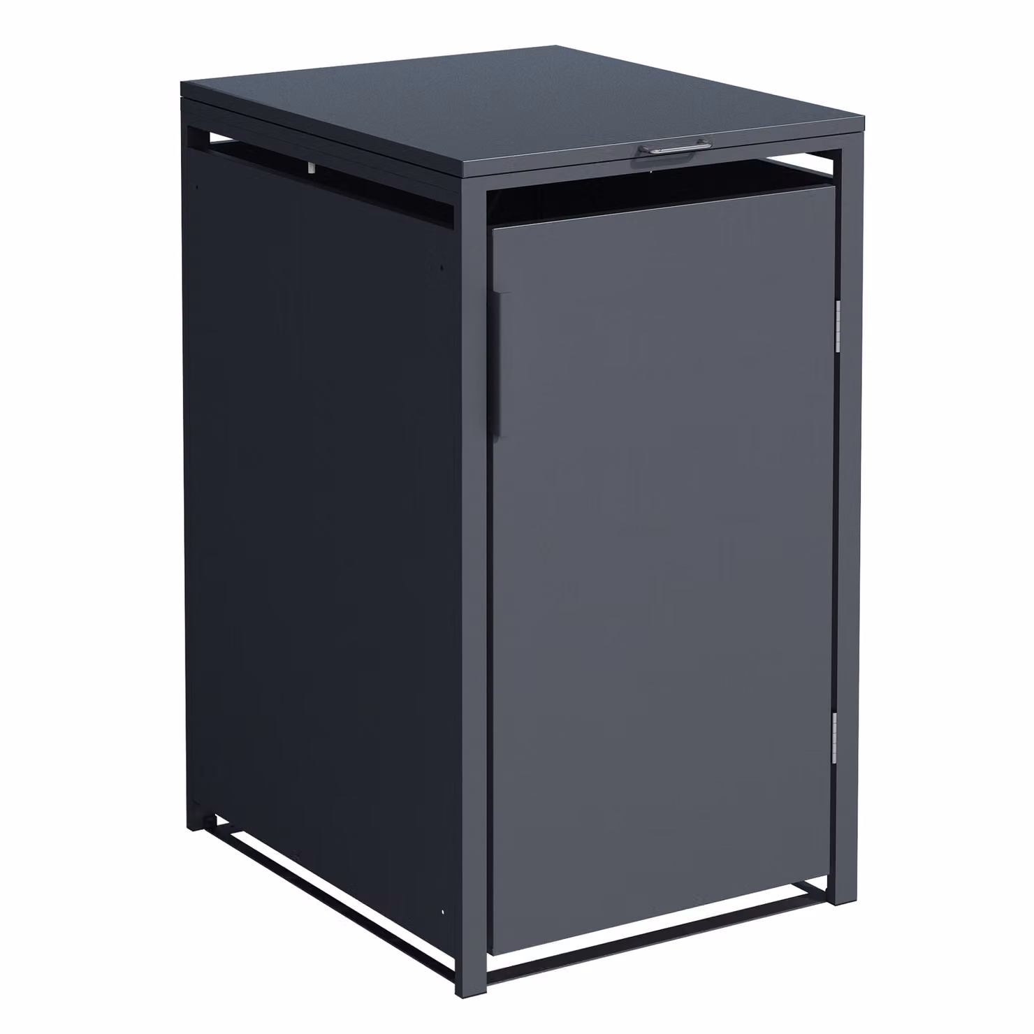 DEGAMO Box per bidoni della spazzatura piccolo, 1 posto, MODELLO MONACO, 60x62x102 cm, per bidoni da 120 litri, grigio