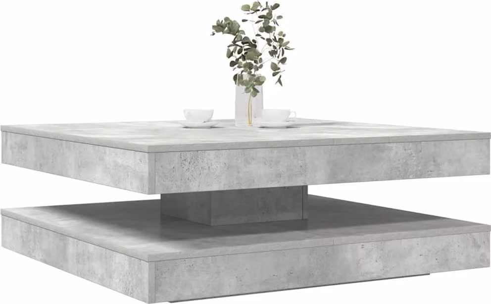 Maison Exclusive - Tavolino da Caffè Girevole a 360 Gradi Grigio 90x90x34,5 cm