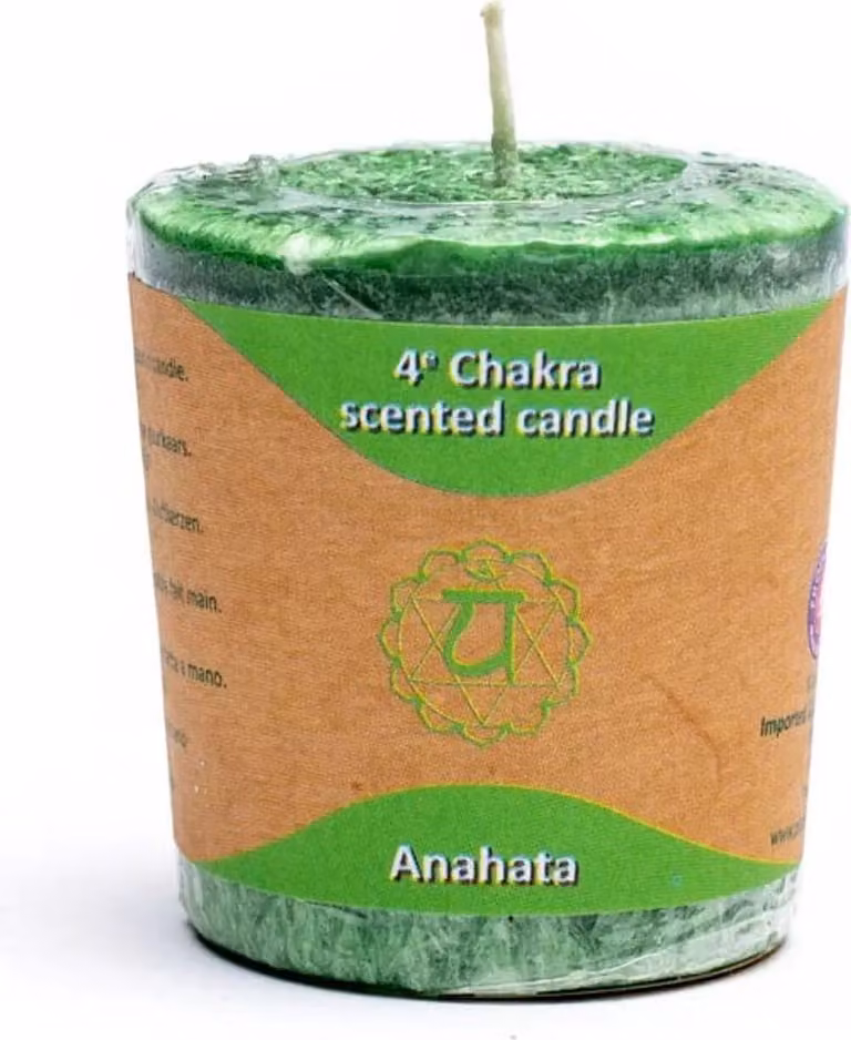 Candela votiva profumata 4° chakra