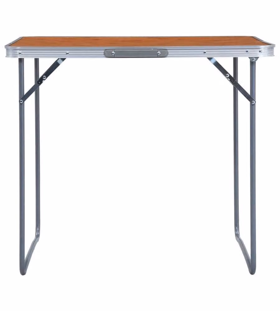 Tavolo da Campeggio Pieghevole con Telaio in Metallo 80x60 cm