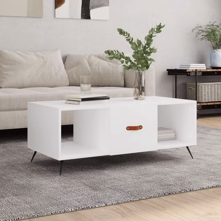 Maison Exclusive - Tavolino bianco 102x50x40 cm Materiale ligneo