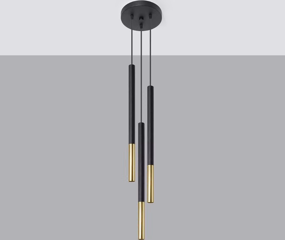 Lampada a sospensione VITREO nero-oro 3xG9x12W in metallo, dimensioni: 100x15x15 cm, IP20, Pure Lume