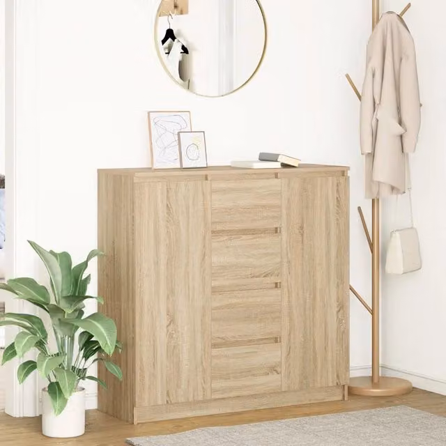Credenza con Cassetti-Buffet-Armadio da cucina Rovere Sonoma 100,5x35x98,5 cm Truciolato