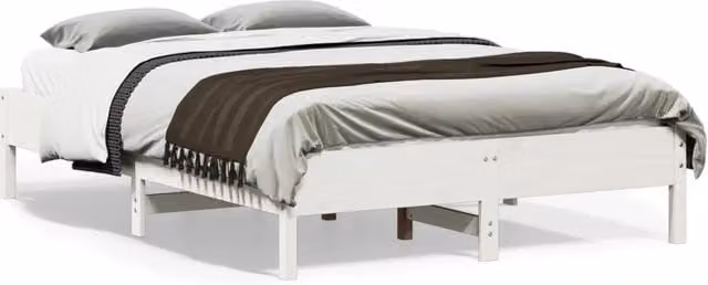 Letto senza Materasso-Struttura Letto Bianco 120x190 cm Legno Massello di Pino 547639
