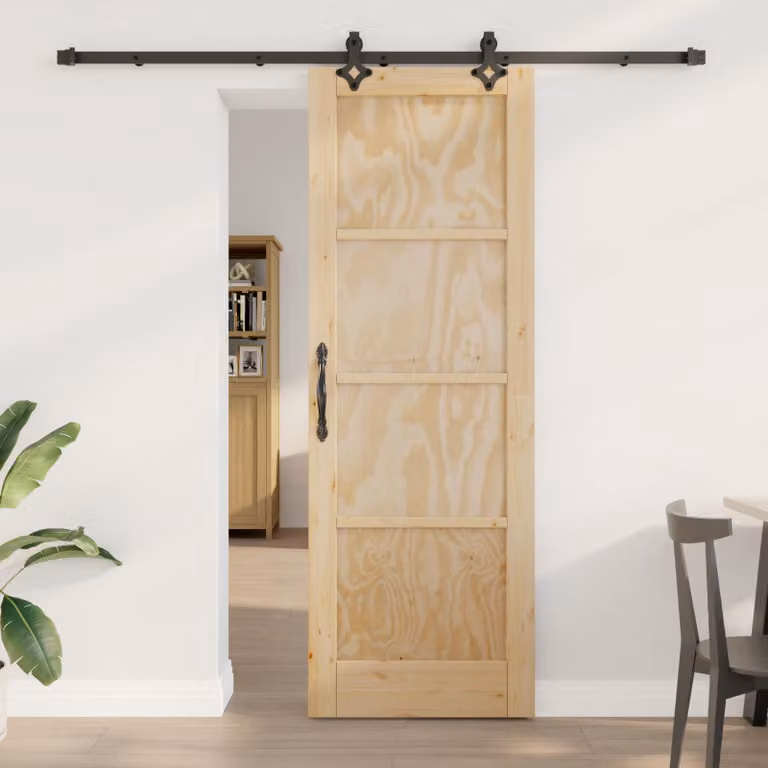 Porta scorrevole vidaXL ORKDAL in legno massello di pino, colore marrone, L: 73,5 cm, H: 211 cm