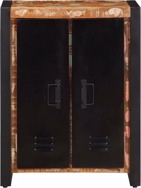 Credenza Buffet Multicolore Design Mania in Legno Massello Recuperato per Cucina e Sala da Pranzo L: 55 cm, P: 35 cm, H: 70 cm – 1