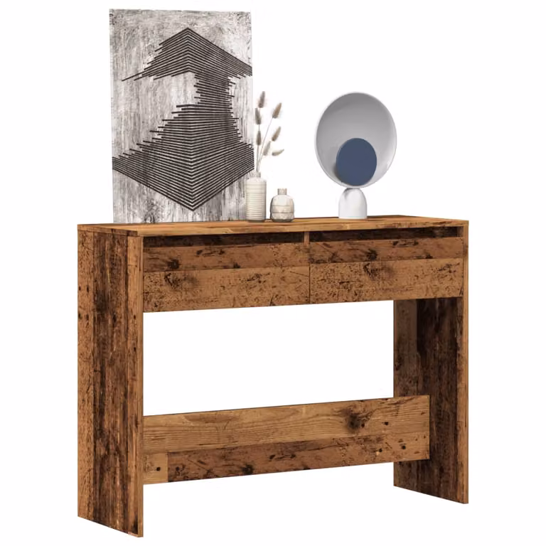 vidaXL Tavolino Consolle in Legno Vecchio Marrone L: 100 cm, P: 35 cm, H: 76,5 cm