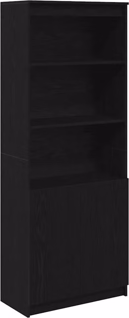 Credenza moderna Design In in legno multistrato Rovere e Nero, L: 70 cm, P: 35 cm, H: 180 cm – 1
