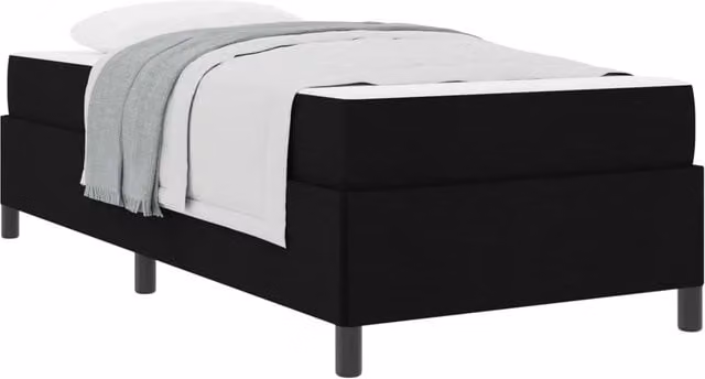 Letto singolo | Letto per adulti | Letto a molle Nero 80 x 200 cm Tessuto