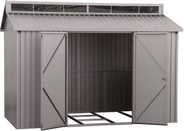 Casetta in alluminio Duramax colore grigio con doppia porta e finestra L/P/H: 323 x 182 x 230,5 cm