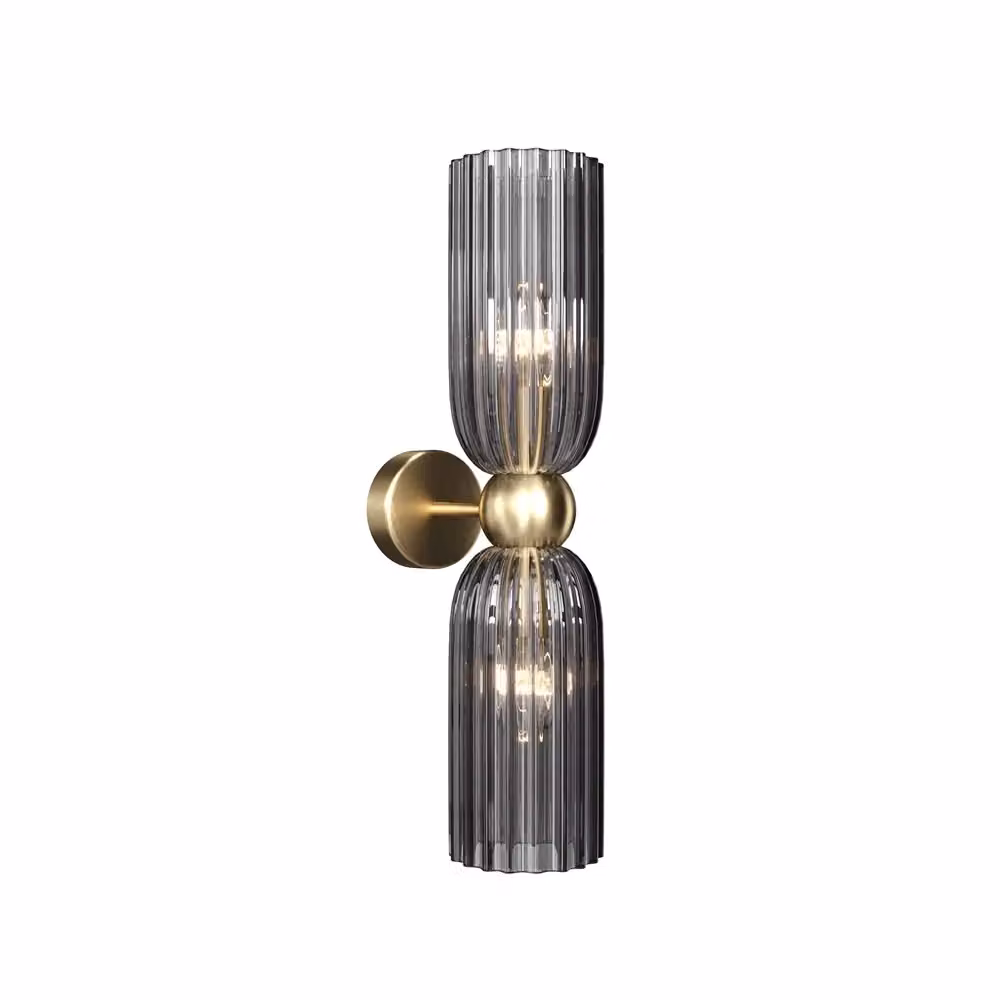 Applique Maytoni MOD302WL-02GR in metallo e vetro color oro e grigio con 2x E14 – 2
