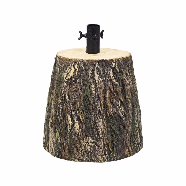 Base per Albero di Natale a Tronco VESTIAMO CASA, colore marrone e nero, H: 37 cm, Diametro: 31 cm