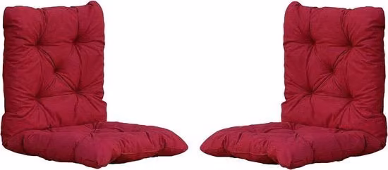 Set di 2 cuscini per sedie con schienale 98x50x8 cm Rosso - Comodi e stili