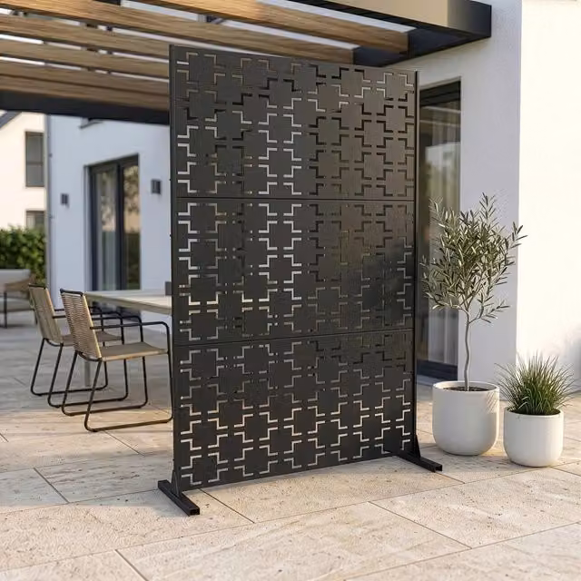 Pannello Divisorio Basciano casa.pro in Acciaio Traforato Grigio Antracite L: 180 cm, H: 120 cm – 1
