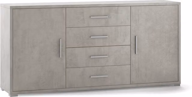 Mobile 2 Ante 4 Cassetti 174x84x41 cm Cemento