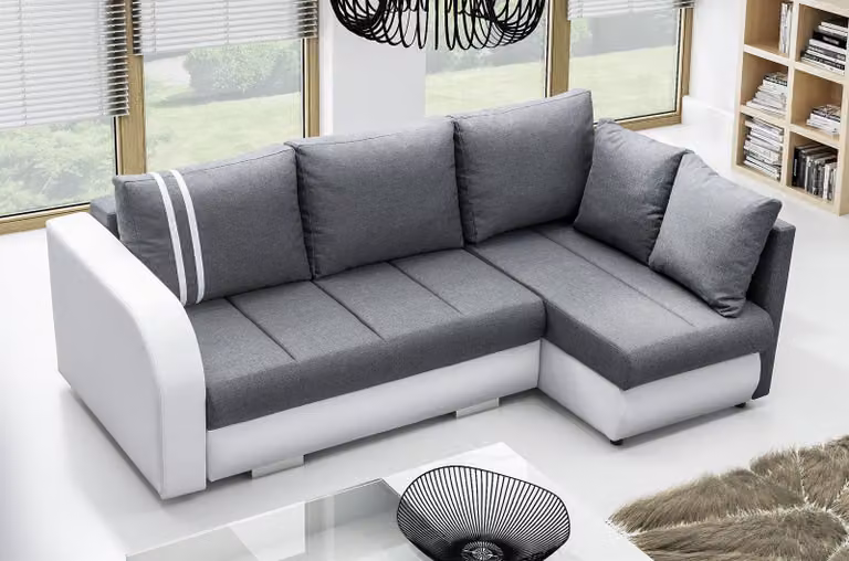 Sofa Schlafsofa Designer Sofa mit Bettfunktion + Bettkasten Ecksofa Couch
